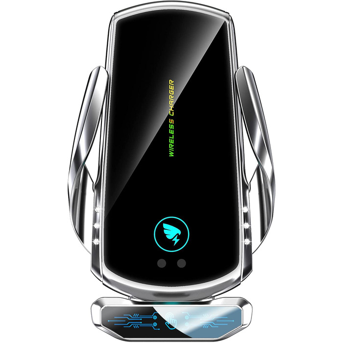 Бездротовий автомобільний зарядний пристрій AmazeFan 15W Qi, тримач для телефону, 360° обертання, сумісний з iPhone, Samsung, Huawei та іншими.