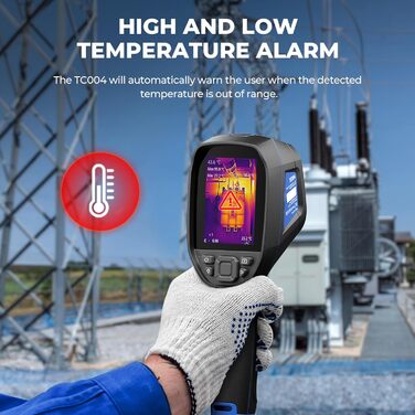 TOPDON TC004 Міні тепловізор, 240x240 IR-роздільна здатність, ручний тепловізійний прилад, 15 годин роботи від акумулятора, частота оновлення 25 Гц, діапазон температур -20℃ до 450℃, високий/низький температурний тригер (чорний)