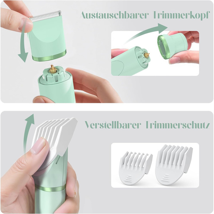 Електричний жіночий епілятор для тіла та обличчя, для інтимної зони, USB, зелений