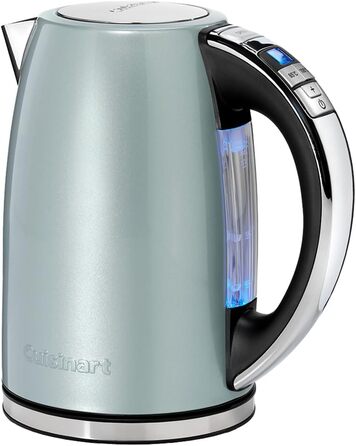 Електричний чайник Cuisinart Multi-Temp з регулюванням температури, 1.7 л, нержавіюча сталь, зелений, знімний фільтр