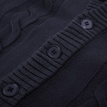 Чоловічий кардиган PJ PAUL JONES з в'язаним візерунком коси, на ґудзиках, з ребристою стійкою, темно-синій, XL