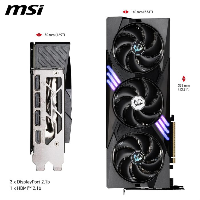 Відеокарта MSI GeForce RTX 5070 Gaming Trio OC 12GB GDDR7, PCIe 5.0, 2610 MHz