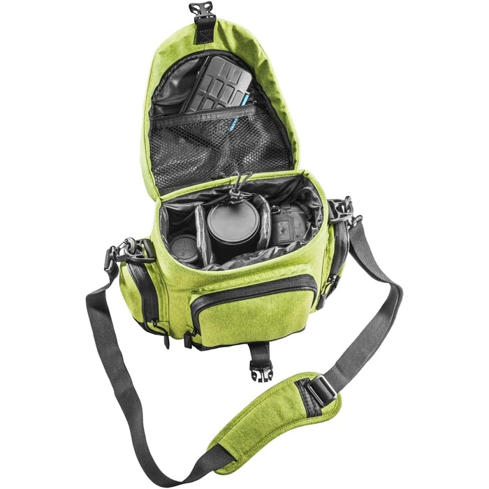 Сумка для камери Mantona Premium - для камер DSR & DSM з об'єктивом (з захистом від пилу, регульованим внутрішнім відділенням, м'яким ременем) (середня, зелена)