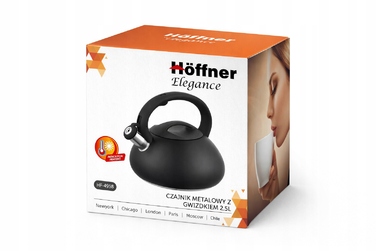 Класичний сталевий чайник Hoffner, 2,5 л, чорний