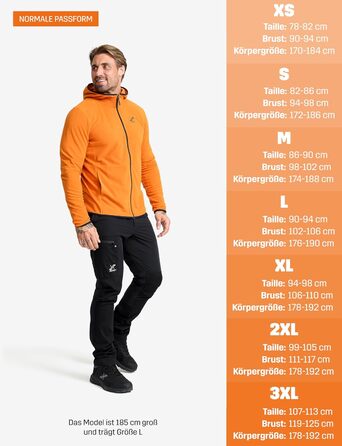 Флісова худі RevolutionRace Hiker для чоловіків, легка та еластична, чорна (XL, Desert sun)