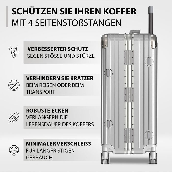 Набір валіз Voyagoux 2 шт. - 39L та 113L, жорсткі валізи, TSA-замок, ABS, 4 колеса 360°, міцні та легкі, рожеве золото (42L, срібло)