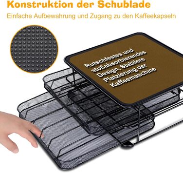 2-Tier Dolce Gusto Capsule Organizer - Holds 72 Capsules - Non-Slip Coffee Capsule Holder & Dispenser