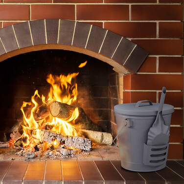 Relaxdays Ash Bucket with Lid and Scoop