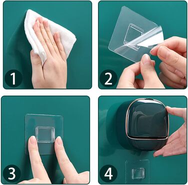 Настінна мильниця Flip-Deckel без свердління з піддоном для стік води, для ванної кімнати та кухні (темно-зелений)