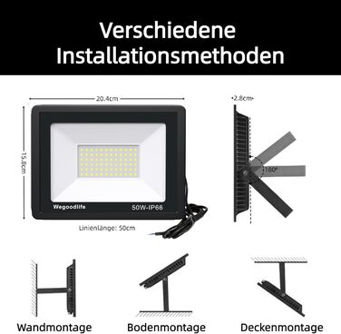 2 Pieces 100W LED Flood Lights Outdoor, Super Bright 8140LM Wall Light, 3000K Warm White Outdoor Spotlights, IP66 Waterproof Floodlight, Spotlights for Backyard, Driveway, Doors, Garage, Hallway, Garden (Cool White, 50.0 Watt)