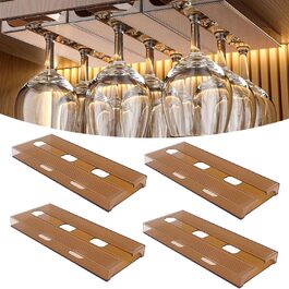 Тримачі для келихів вина SAMSYOKI (4 шт.) - настінне кріплення без свердління, для кухні, бару, ресторану (колір: коричневий)