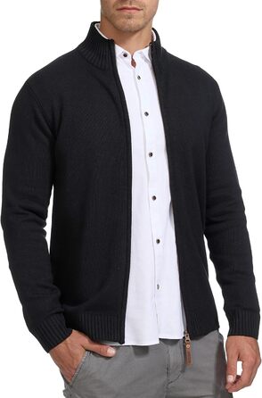 Кардиган чоловічий Indicode INut з високим коміром та блискавкою | В'язана жилетка для чоловіків (S, Чорний)