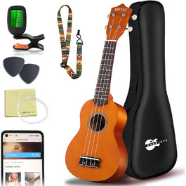 Укулеле Everjoys Sopran 21 дюйм: Комплект для початківців з чохлом, тюнером, нотами та плектром