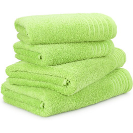 Möve Handtuchset New Classic 4-Piece Towel Set - 2x 50x100cm + 2x 67x140cm, 100% Cotton, Wild Lime