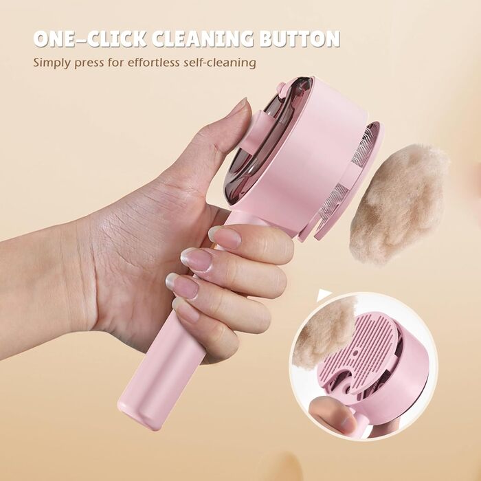 Парова щітка для котів 4-в-1, 4-в-1 парова щітка для котів, щітка для котів з водою, видаляє шерсть домашніх тварин одним натисканням кнопки, щітка для котів та собак (біла) (рожева)