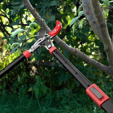 Телескопічний сучкоріз JiveSnip, високопродуктивний, з редукторною передачею, леза SK5 з тефлоновим покриттям, алюмінієві ручки
