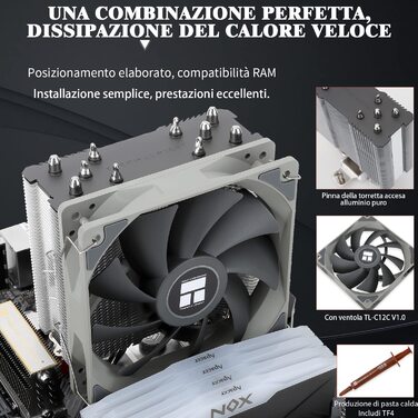 Thermalright Assassin King 120 SE ARGB: Кулер для CPU з 5 Heatpipes та PWM вентилятором, сумісний з AMD AM4/AM5 та Intel LGA 1700/1150/1151/1200