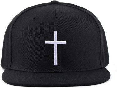 Чорна кепка Snapback з хрестом (унісекс, оптимальна посадка)