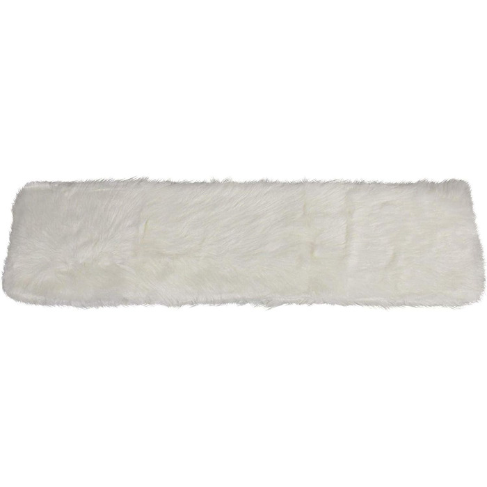 Table runners, faux fur, sizes and variations, tablecloth, center table runner (cream white, 30x120 cm)