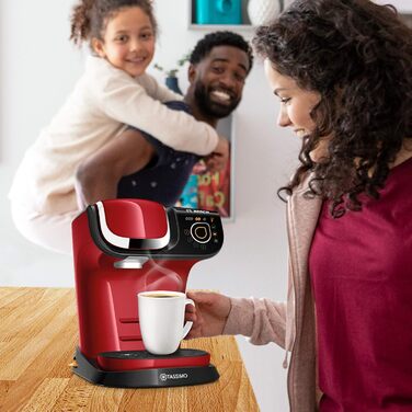 Кавомашина Tassimo My Way 2 TAS6502 з фільтром для води, понад 70 напоїв, персоналізація, великий вибір кави, просте приготування, 1500 Вт (Червона, з фільтром, для одного)