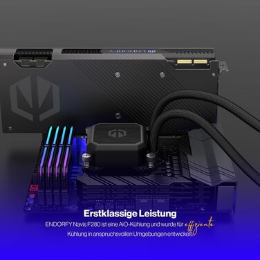 ENDORFY Navis F280 - Система водяного охолодження CPU з радіатором 280мм, PWM-помпа, 2 вентилятори Fluctus 140 PWM ARGB, підтримка Intel LGA 1700/1200/115x та AMD AM5/AM4