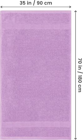 Набір розкішних великих банних рушників Utopia Towels, 2 шт, 100% бавовна, 600 г/м², гігроскопічні та м'які, готельна якість, фіолетові (90x150 см)