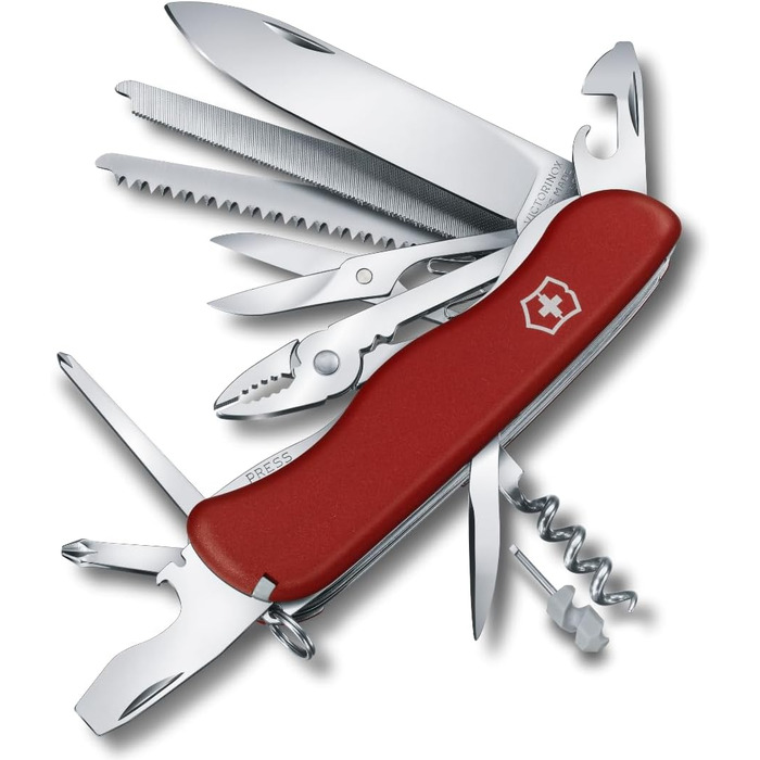 Швейцарський ніж Victorinox Work Champ червоний (21 функція, фіксаційне лезо, пліерси, металева пила)