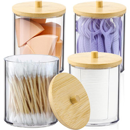 Організатор для ватних паличок та дисків Miiepls, прозорий акриловий контейнер для косметики