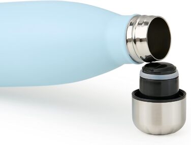 Фляга Blumtal 500 мл з нержавіючої сталі: ізольована, не протікає, BPA-free, для холодних та теплих напоїв, двостінна, стійка до корозії, блакитна