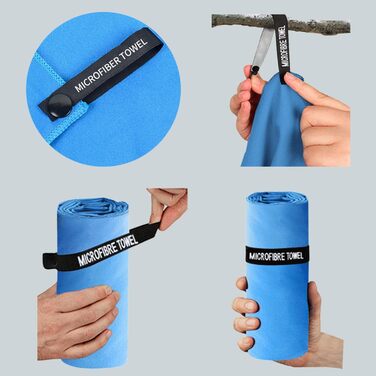 Мікрофібровий рушник для пляжу та спорту, комплект 2 шт (180x80cm + 80x40cm), рожевий