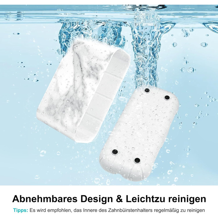 Тримач для зубних щіток електричних з отворами для стоку, дерев'яниста текстура, органайзер для зберігання зубних щіток на 4 щітки, легко чистити, для ванної кімнати (білий мармуровий малюнок, великий)