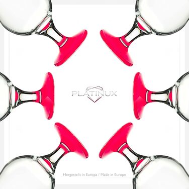 Набір келихів для коктейлів PLATINUX 6 шт, 400 мл (рожеві) - Longdrink, Hurricane, для вечірок
