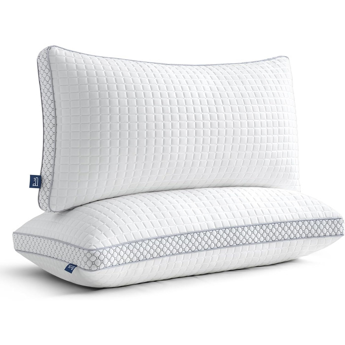 BedStory Pillows 40x80, Adjustable Fiber Filling Pillows with Zipper, Hotel Pillows 2-Pack of 950g x 2 Microfiber, Washable Neck Pillow for Allergy Sufferers, Side Sleepers and Back Sleepers 40x80cm