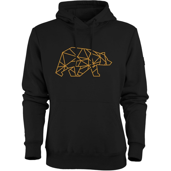 Чоловіча толстовка FORSBERG Pettarson з ведмежим логотипом | Скандинавський стиль, повсякденне носіння, для рукоділля та активного відпочинку (XL, Чорний/Бронзовий)