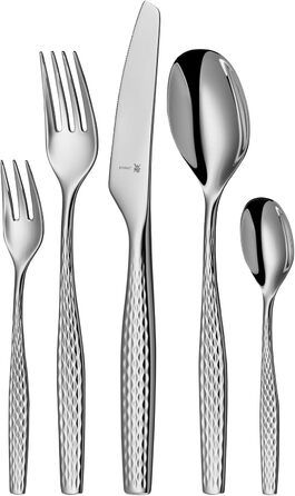 WMF Stainless Steel Cutlery Set, 6 Persons, 30-Piece Dinner Cutlery Set, Monoblock Knives, Cromargan protect polished, scratch-resistant, dishwasher-safe