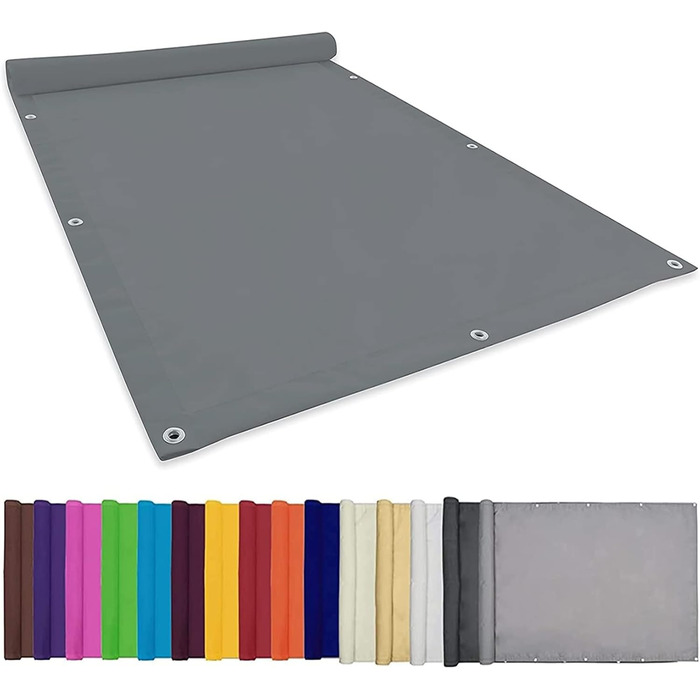 CHBIN Shade Sail for Gazebo Sunset Deluxe 1.5x2M 99% Shade Fabric With Grommets Waterproof SunSail Shade Sail Sun Protection incl. Fixing Ropes For Garden Terrace Balcony, Light Grey, 22073