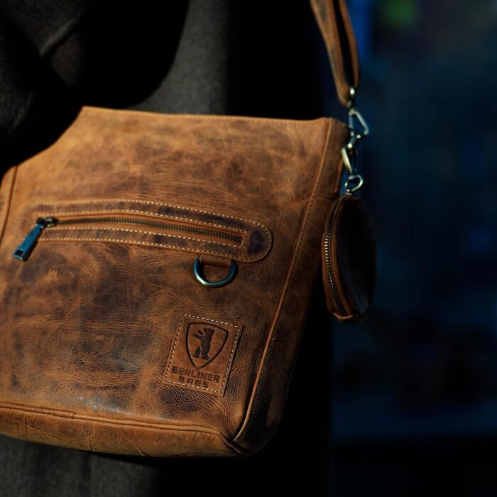 Сумка через плече Berliner Bags Siena Vintage з натуральної шкіри - жіноча сумка-месенджер (Горіховий колір)