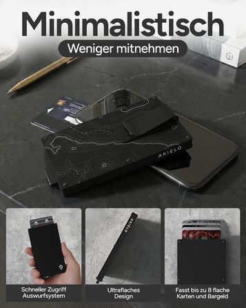 RFID захисне картхолдер Alpha Kollektion: мінімалістичний картхолдер для чоловіків з подарунковою коробкою