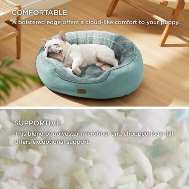 BEDSURE Cat Bed Washable - Cat Bed - 63x53x20cm Cat Bed with Reversible Inner Cushion Cat Sleeping Place for Cats or Small Dogs (Washed Blue, L 63 x W 53 x H 20 cm)