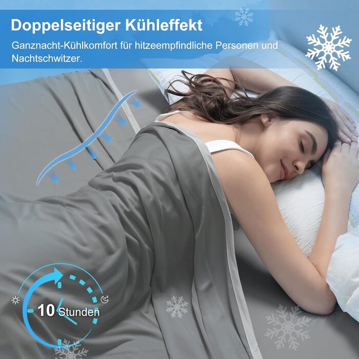 Охолоджуюча ковдра PHF Arc-Chill 220x240 см, двостороння, з ефектом самоохолодження, сіра (антрацит)