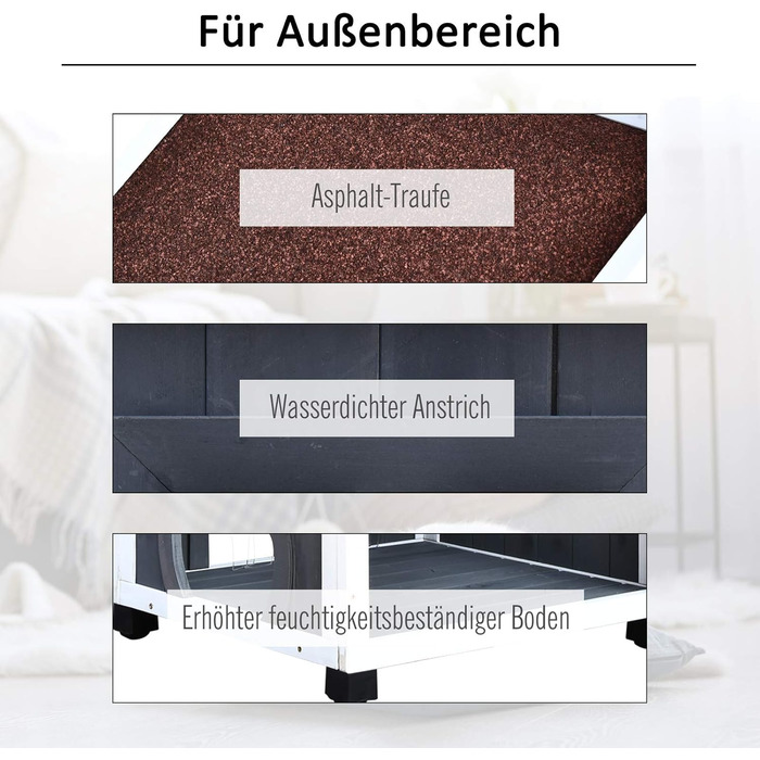 Будинок для котів PawHut на вулицю, 2-поверховий, з теневого дерева, сірий, 59 x 55 x 109 см