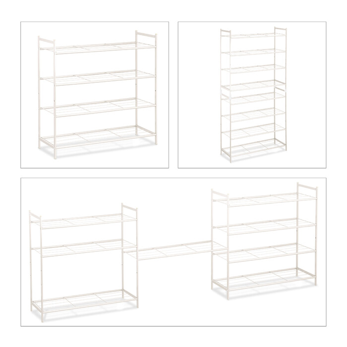 Relaxdays Stackable Shoe Rack, 4 Tiers