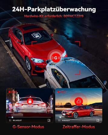 Автомобільний відеореєстратор REDTIGER F7NP 4K/2.5K з передньою та задньою камерами, Sony STARVIS 2, 5.8GHz WiFi, швидкість передачі 20МБ/с (без карти пам'яті)
