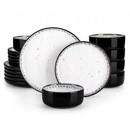 Обідній набір MALACASA: сучасний сервіз із кераміки на 6 осіб (18 предметів)