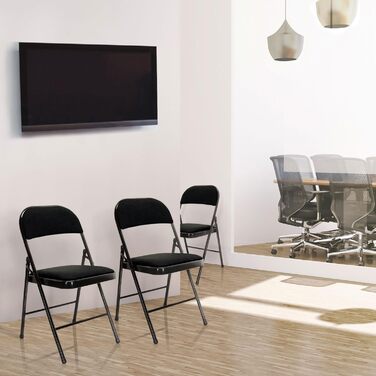 Складний офісний стілець hjh OFFICE TUDELA II, м'який, тканина, чорний, до 130 кг