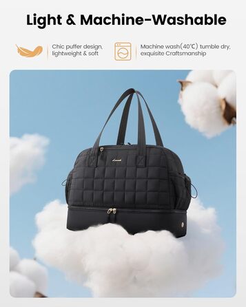 Сумка-мішок LOVEVOOK Weekender 35L: водонепроникна спортивна сумка для подорожей, туризму, йоги (чорний)