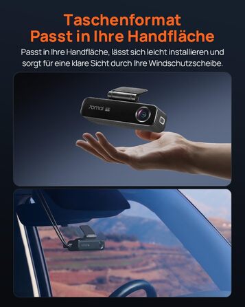 Автомобільний відеореєстратор 70mai M800 4K Dashcam (передній та задній), STARVIS 2 IMX678, нічна зйомка, Dual HDR, вбудована пам'ять 128 GB eMMC, GPS, 5 GHz WLAN, керування голосом