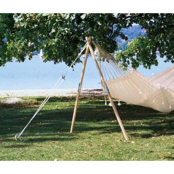 AMAZONAS Wood – Flexible hammock stand made of ash wood, 100 kg load capacity, ideal for a tree or suspension point