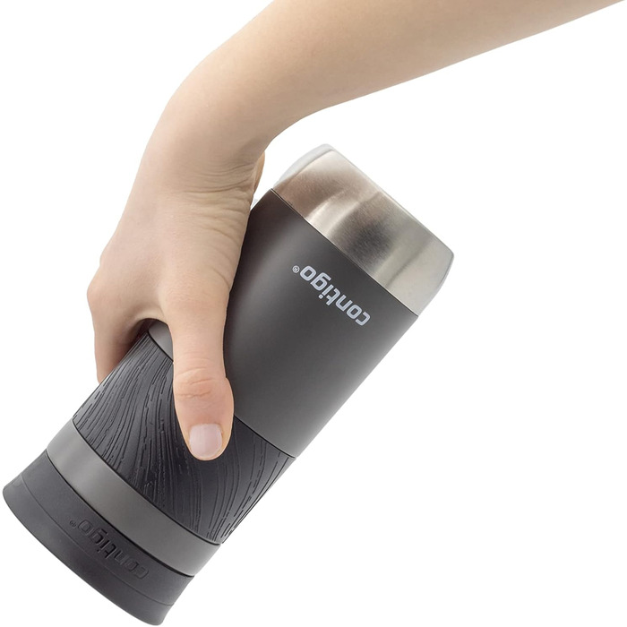 Contigo Byron Snapseal Stainless Steel Travel Mug - Leakproof, Dishwasher Safe Lid, BPA-Free, 590ml - Black