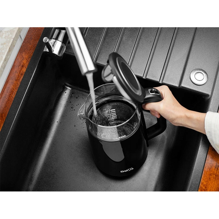 Електричний чайник Emavo з регулюванням температури, 2200 Вт, 1,7 л, чорний